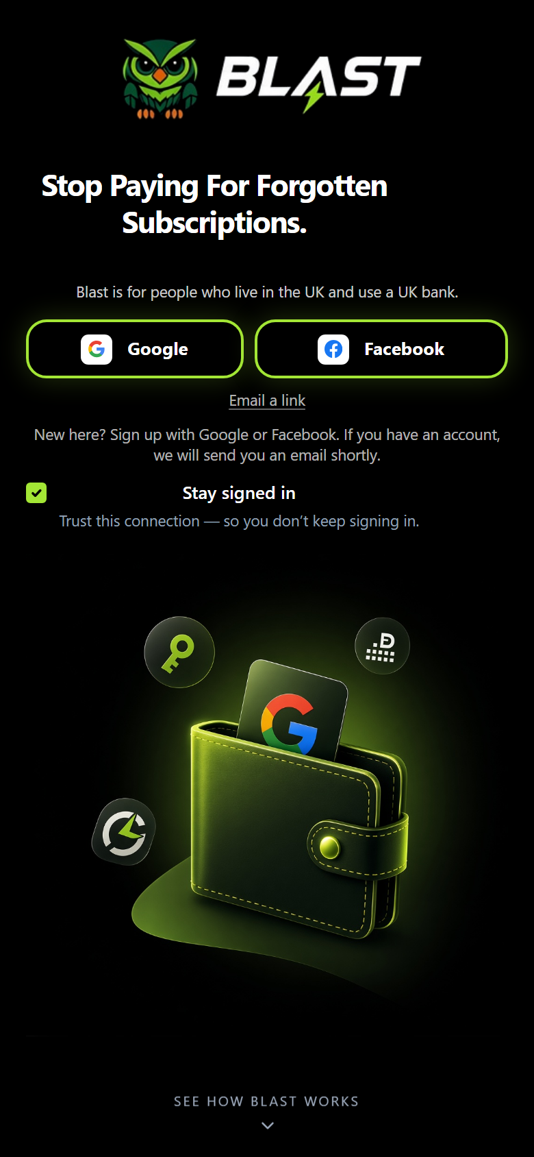 Blast sign-in on a phone.